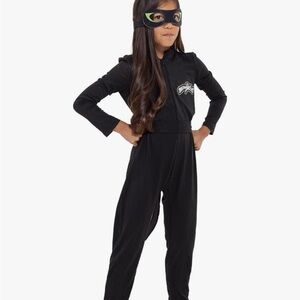 Miraculous Cat Noir Costume Youth Size 14/16 Black Jumpsuit Mask Tail Included
